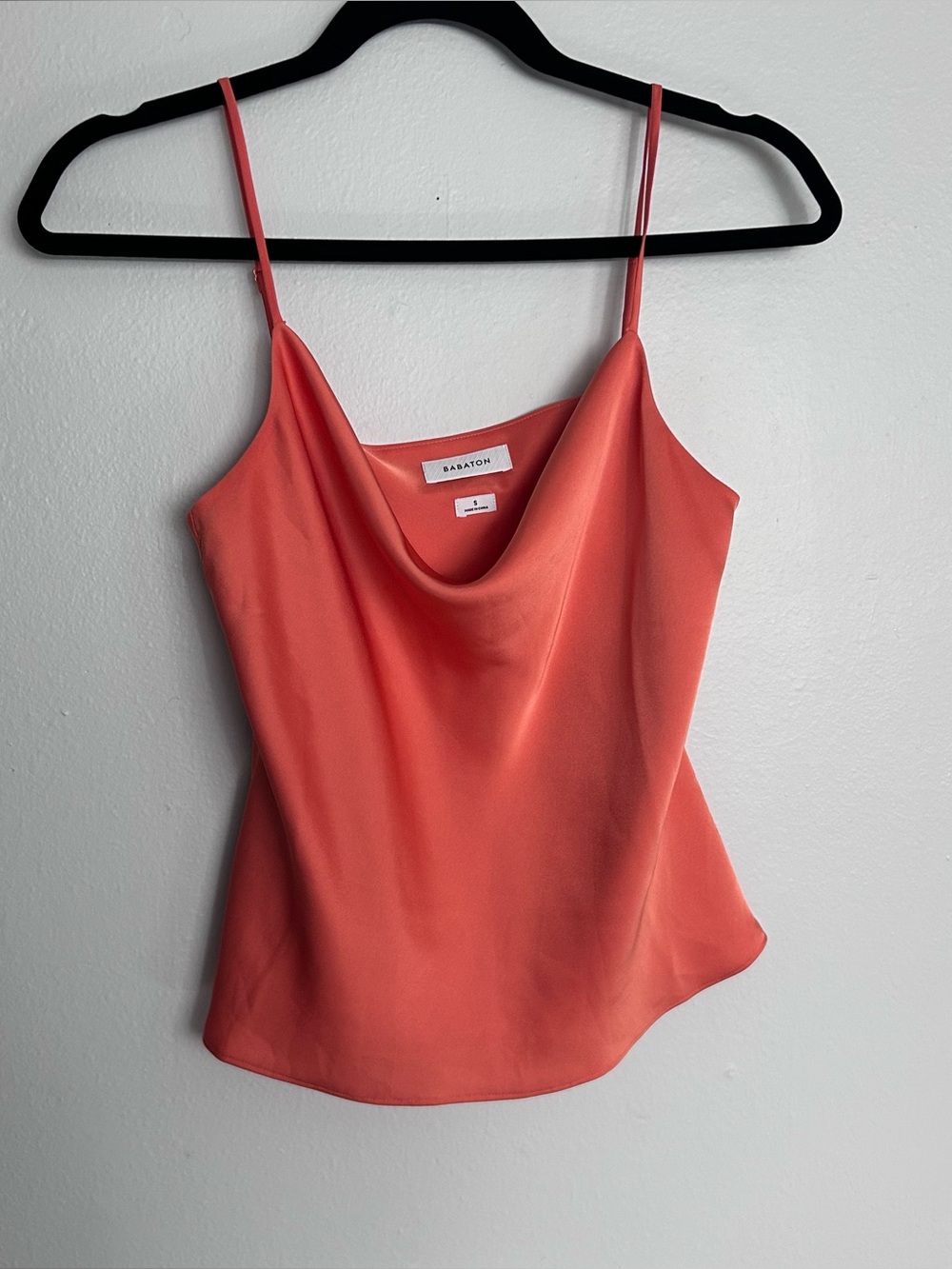 Aritizia babaton peach/salmon satin tank top - Picture 1 of 9